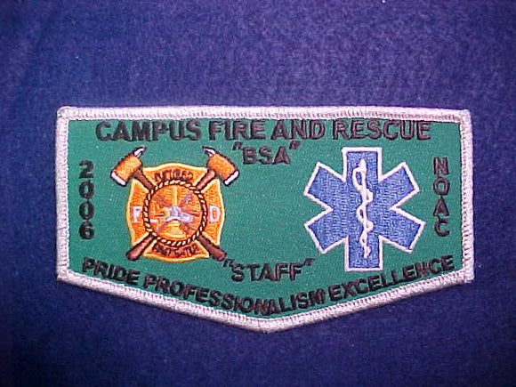 2006 NOAC FLAP, CAMPUS FIRE AND RESCUE STAFF, SILVER MYLAR BORDER
