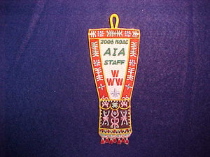 2006 NOAC PATCH, AIA STAFF, YELLOW BORDER