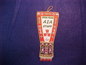 2006 NOAC PATCH, AIA STAFF, GOLD MYLAR BORDER