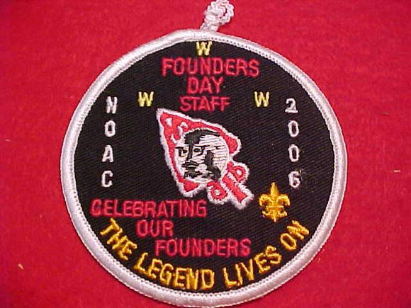 2006 NOAC PATCH, FOUNDERS DAY STAFF