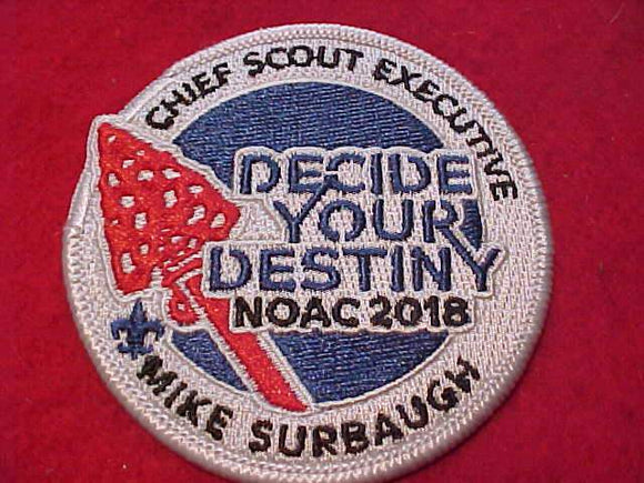 2018 NOAC PATCH, CHIEF SCOUT EXECUTIVE MIKE SURBAUGH