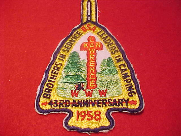 1958 NOAC PATCH, REPRODUCTION, MADE BY THE BSA