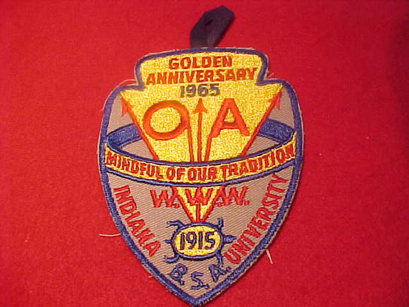 1965 NOAC PATCH, OFFICIAL W/ BUTTON LOOP