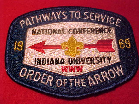 1969 NOAC PATCH, OFFICIAL, INDIANA UNIV.