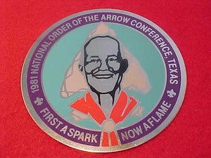 1981 NOAC EMBLEM, METAL, 80MM DIAMETER