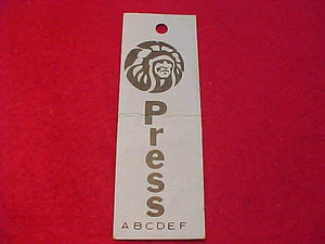 1986 NOAC PRESS TAG, USED