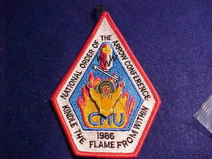 1986 NOAC PATCH W/ BUTTON LOOP + PARTICIPATION PIN, CMU