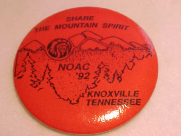 1992 NOAC PIN, SHARE THE MOUNTAIN SPIRIT