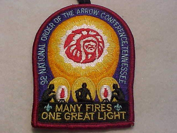 1992 NOAC PATCH, TENNESSEE, W/ BUTTON LOOP