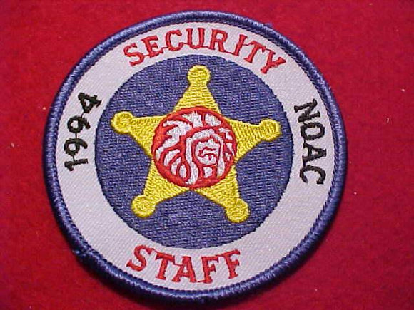 1994 NOAC PATCH, SECURITY STAFF, BLUE BDR.