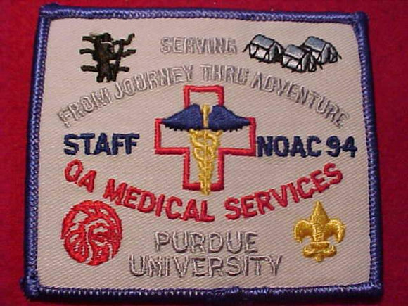 1994 NOAC PATCH, STAFF, OA MEDICAL SERVICES, PURDUE UNIV.