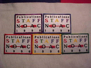 1996 NOAC PATCH SET (5), PUBLICATIONS STAFF