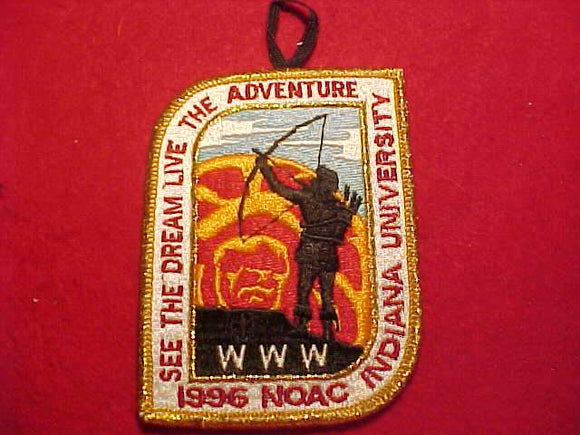 1996 NOAC PATCH, INDIANA UNIVERSITY, W/ BUTTON LOOP