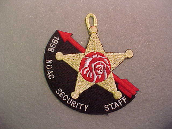 1998 NOAC PATCH, SECURITY STAFF, BLACK BACKGROUND