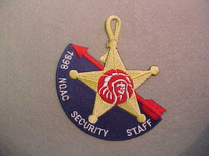 1998 NOAC PATCH, SECURITY STAFF, BLUE BACKGROUND