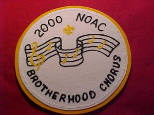 2000 NOAC JACKET PATCH, BROTHERHOOD CHORUS, CHAIN STITCHED FELT ON FELT