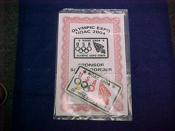 2004 NOAC OLYMPIC EXPO STAFF PATCH, SILVER BORDER