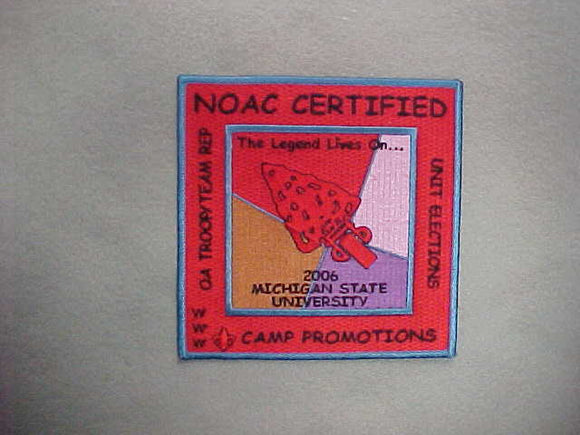 2006 NOAC CERTIFIED OA TROOP/TEAM REP JACKET PATCH