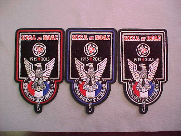 2015 NOAC NESA CHENILLE JACKET PATCHES, SET OF 3, #214 OF 250 MADE. NATIONAL EAGLE SCOUT ASSOCIATION, 4.25X7