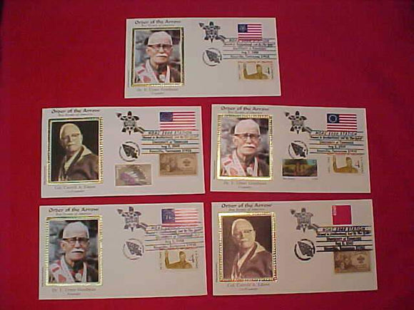 2000 NOAC CACHETS, 5 DIFFERENT EDSON & HOODMAN ISSUES, ALL CANCELLATIONS 8/2/2000