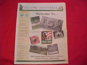 2002 NOAC NEWSPAPER, "THE NOAC DISCOVERER", 7/27/02