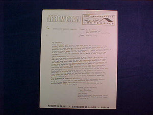 1971 NOAC LETTER, DISCUSSION SESSION LEADERS, 8/1971