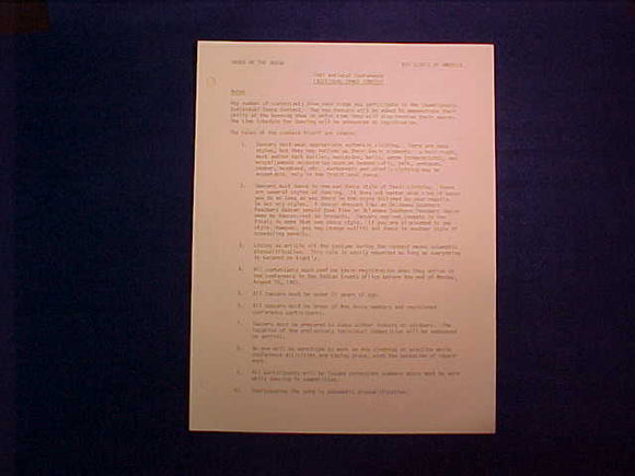 1981 NOAC DANCE TEAM SING, CEREMONIAL TEAM COMPETITION RULES, 4 PAGES
