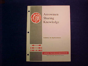 1990 NOAC EDITION OF "ARROWMEN SHARING KNOWLEDGE" BOOKLET, 16 PAGES