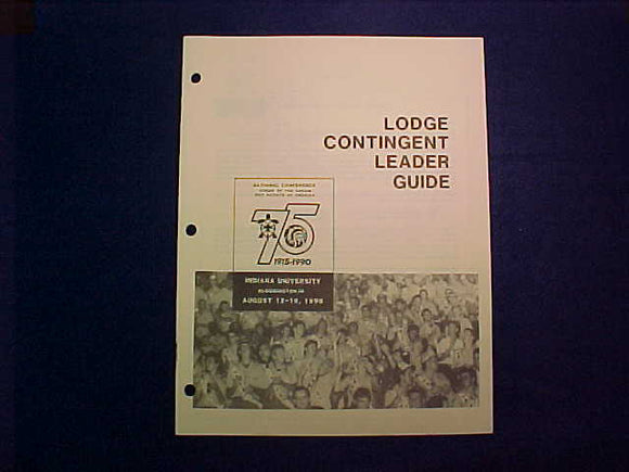 1990 NOAC LODGE CONTINGENT LEADER GUIDE BOOKLET