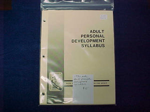 1990 NOAC ADULT PERSONAL DEVELOPMENT SYLLABUS