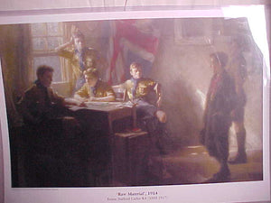 HIGH QUALITY PRINT OF U.K. SCOUT PAINTING, "RAW MATERIAL" BY ERNEST STAFFORD CARLOS, 1914, 23 X 15"