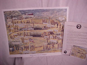 BOY SCOUT PRINT "THE BOY SCOUT TRAIL TO CITIZENSHIP", SIGNED AND NUMBERED 645/875, 20X16"