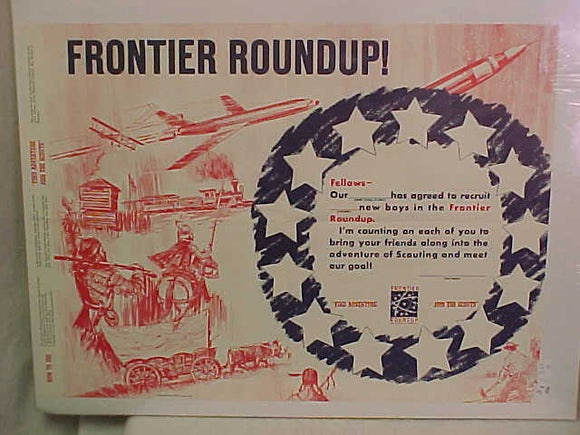 FRONTIER ROUNDUP PROGRESS CHART, 1957, 23X17
