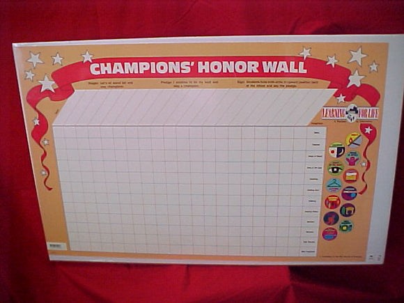 champion's honor wall chart