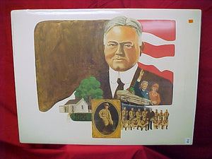 poster of President Calvin Coolidge & wife w/ boy scouts