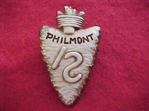 PHILMONT N/C SLIDE, ARROWHEAD WITH \S BRAND, PLASTER, SMOOTH SURFACE
