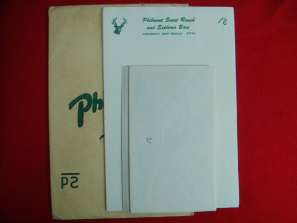 Philmont Stationary Envelope, Sheet of Paper + Packet Envelope