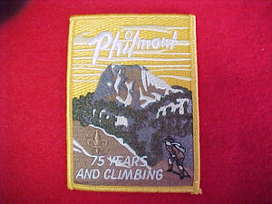 Philmont 75 Years and Climbing Patch. 3 x 4