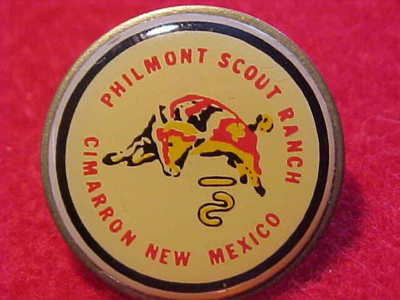 PHILMONT PIN, PHILMONT SCOUT RANCH, CIMARRON, NEW MEXICO, EPOXY OVER DESIGN