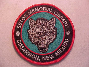 SETON MEMORIAL LIBRARY PATCH, 4" ROUND