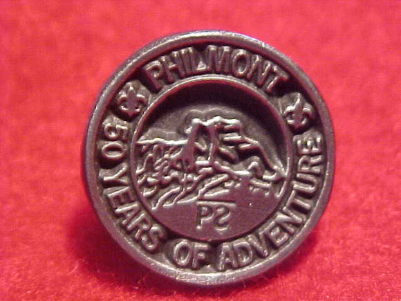 PHILMONT PIN, 1988, 50 YEARS OF ADVENTURE, PEWTER