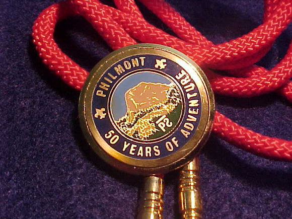 PHILMONT BOLO, 1988, 50 YEARS OF ADVENTURE, RED STRING