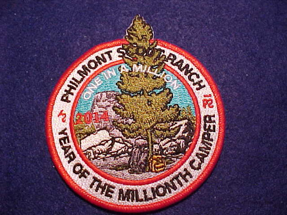 PHILMONT PATCH, 2014 SCOUT RANCH, YEAR OF THE MILLIONTH CAMPER