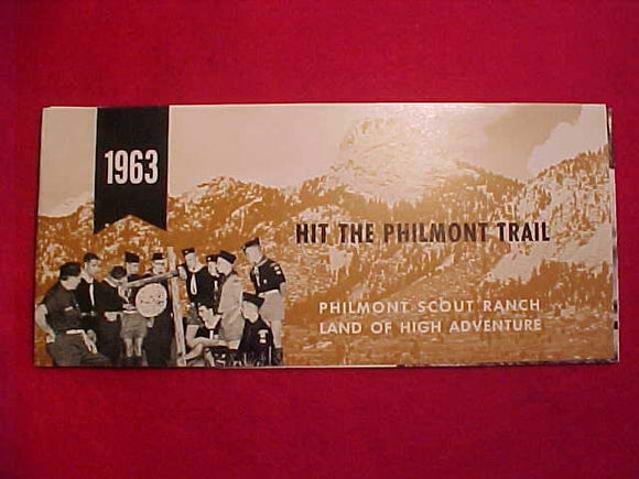PHILMONT BROCHURE, 1963, HIT THE TRAIL, MINT COND.