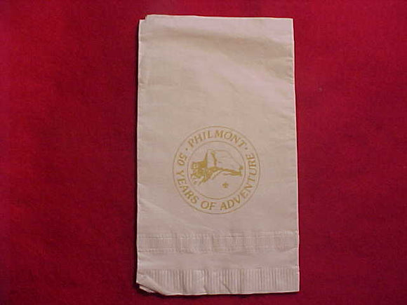 PHILMONT PAPER NAPKINS (QTY. 3), 1988, 50 YEARS OF ADVENTURE