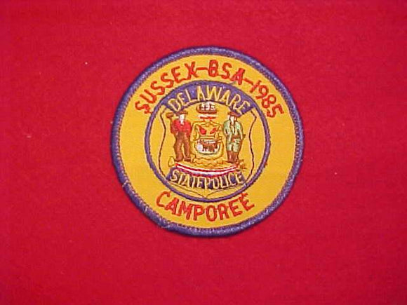 POLICE PATCH, DELAWARE, STATE POLICE, 1985 SUSSEX CAMPOREE