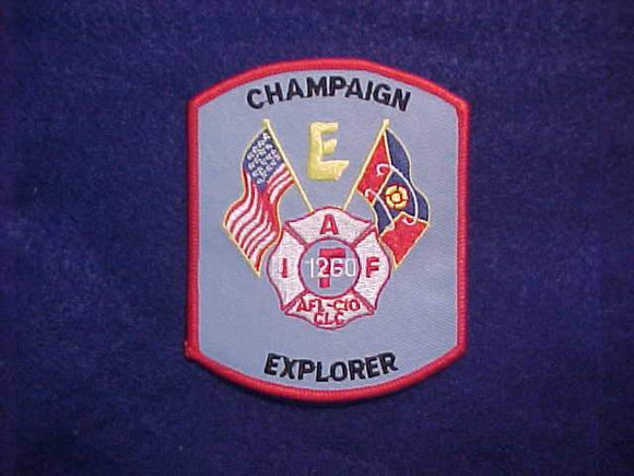 POLICE PATCH, ILLINOIS, CHAMPAIGN FIRE FIGHTER EXPLORER POST 1260