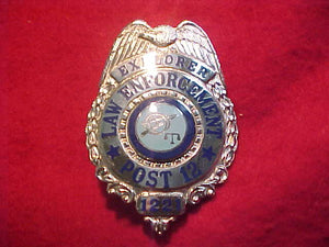 BERNALILLO COUNTY, NEW MEXICO SHERIFF'S DEPT. SHIRT BADGE #1221, EXPLORER POST 12, ENGRAVED ON BACK BY DEPT., HIGH QUALITY BADGE MAKE BY ENTENMANN ROVIN COMPANY, 1973