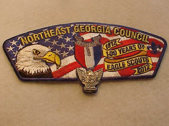 NORTHEAST GEORGIA C. SA-6, 1912-2012, 100 YEARS OF EAGLE SCOUTS, W/ EAGLE SCOUT PIN