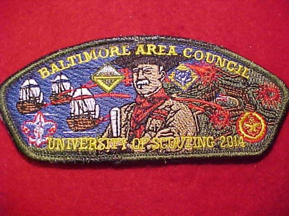 BALTIMORE AREA C. SA-217, UNIVERSITY OF SCOUTING, 2014, GREEN BDR.
